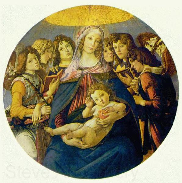 BOTTICELLI, Sandro Madonna of the Pomegranate (Madonna and Child and six Angels) fdgd